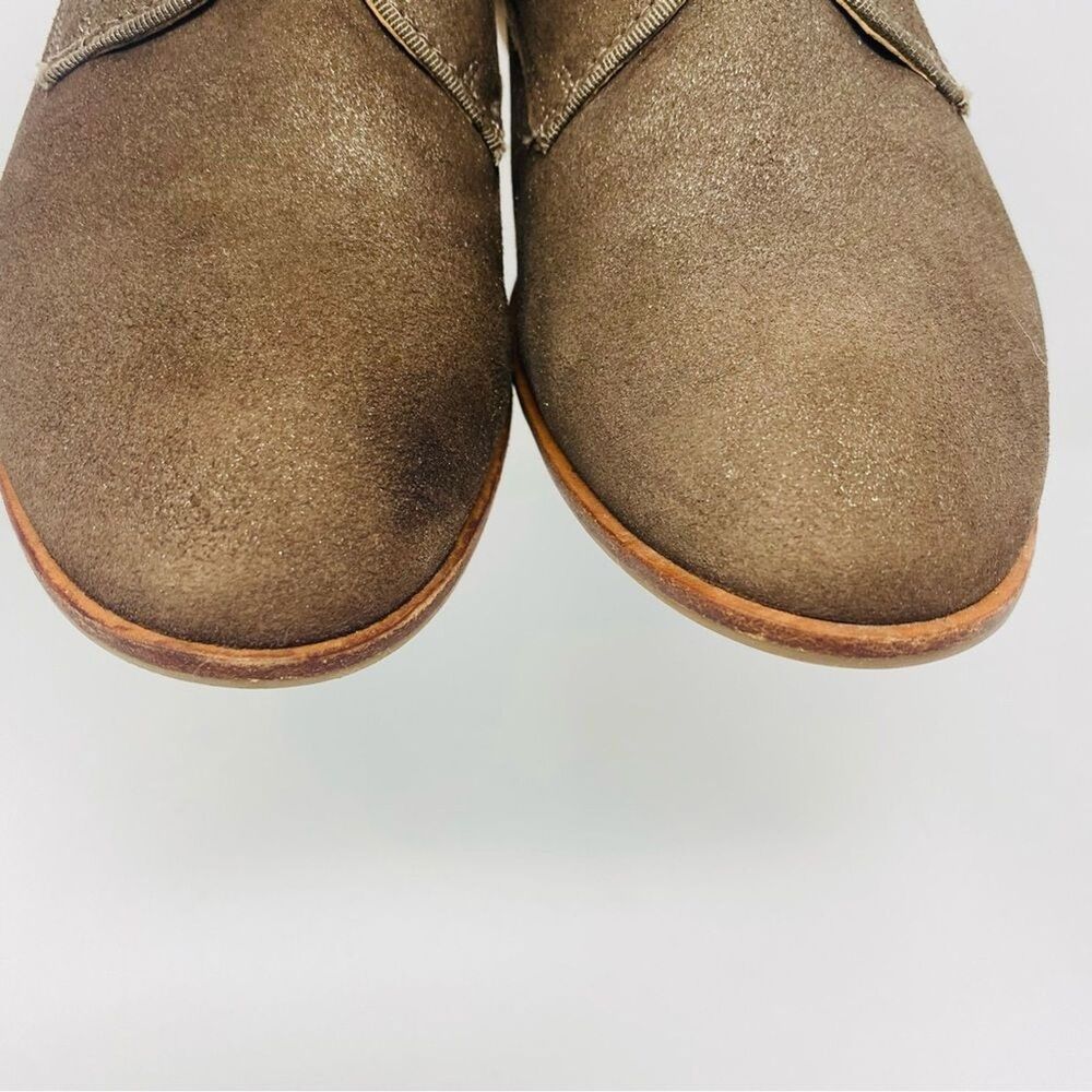 GH BASS 8 Ella Taupe Brown Leather Shimmer Suede Oxford Shoes Academia Y2K* - Picture 11 of 16